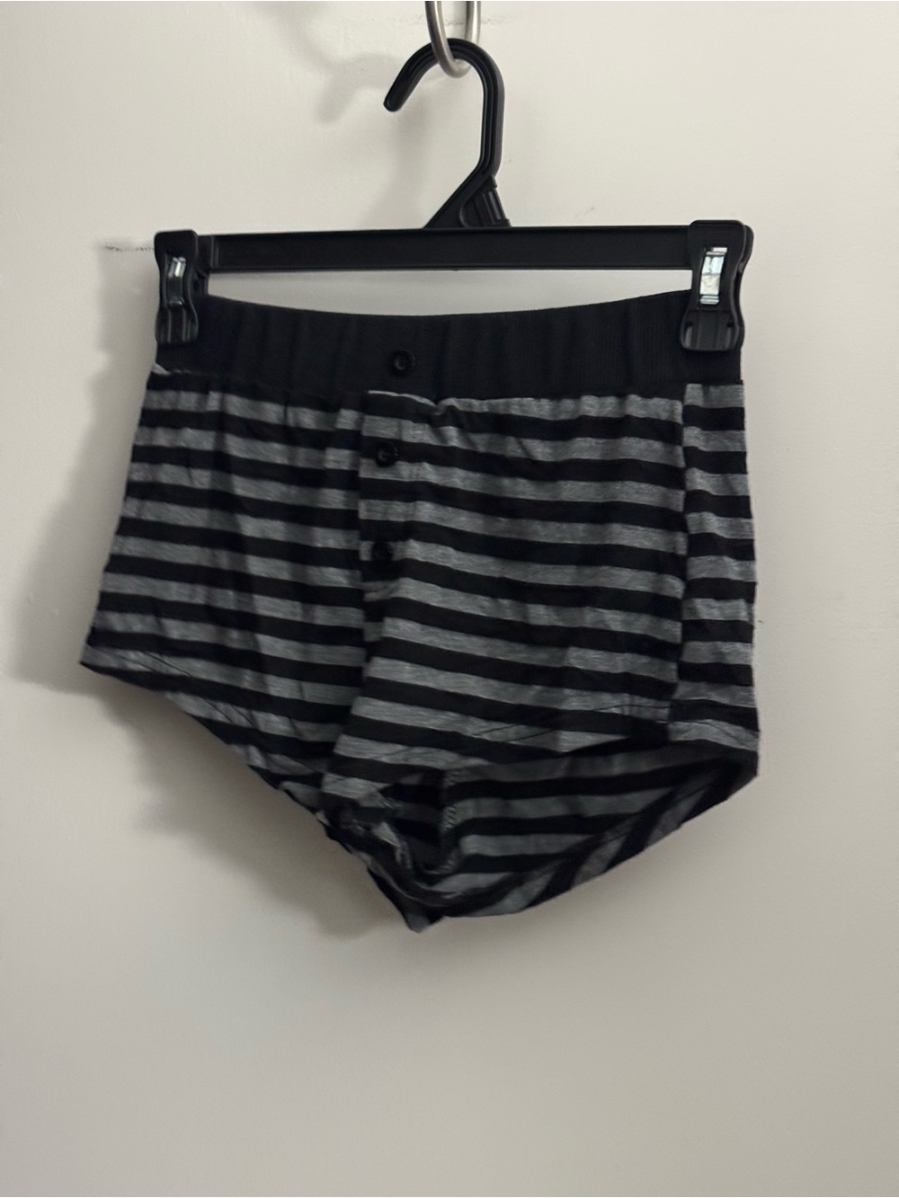 ROMWE Black & Gray Striped Boxer Briefs